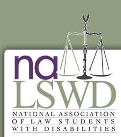 NALSWD Logo: The National Association of Law Students with Disabilities.  Also has a pict 